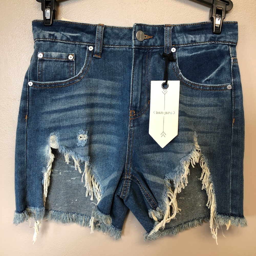 Ban•Jara super high rise loose fit shorts jean ripped distressed